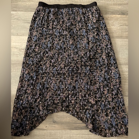 Matilda Jane Good Hart GH Wimberley Pleated Paisley Midi skirt sz  medium WSK56 - Picture 2 of 4